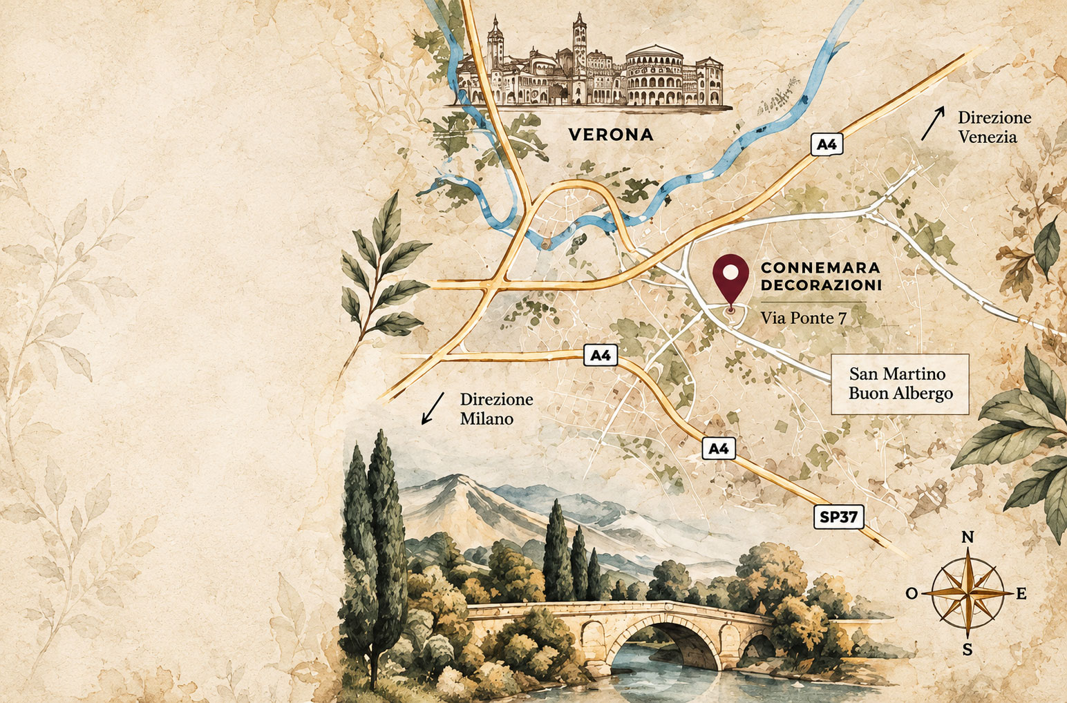 Mappa illustrata Connemara Verona
