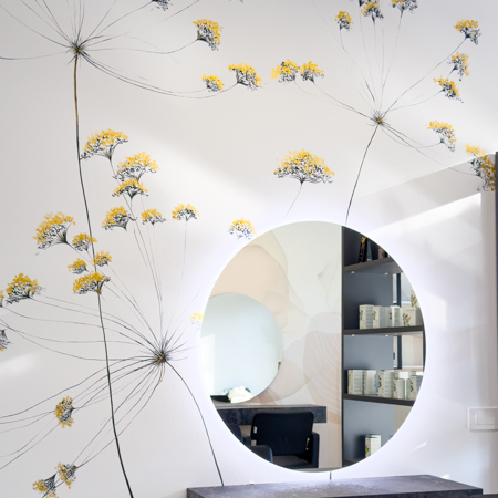 Parete decorata ambiente relax